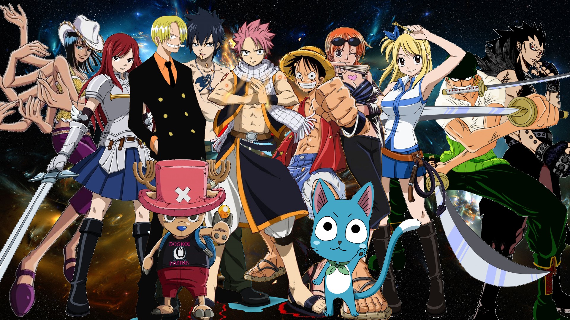 Fairy tail x one piece crossover by negator7-d4l0y2x